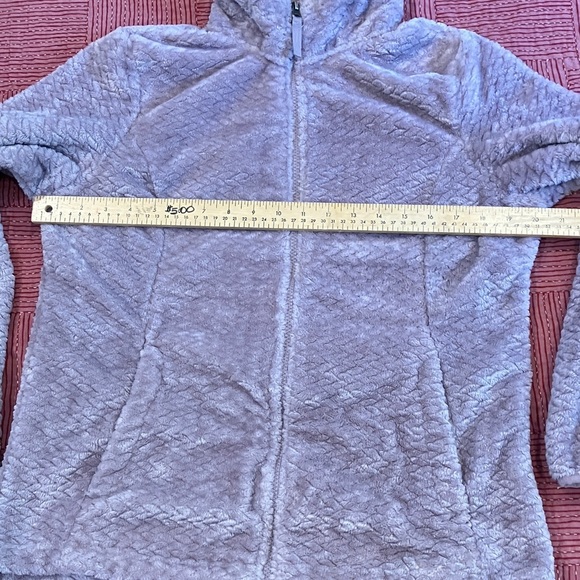 Women's medium soft fleece dusty mauve / light purple Cozy Cream Teddy Jacket - Picture 11 of 15